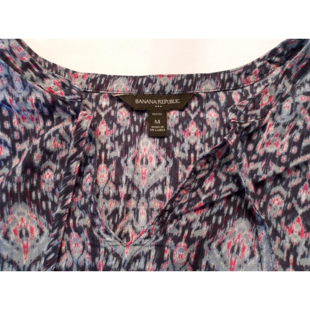 Banana‎ Republic Boho Peasant Top V-Neck Floral Print Blouse Size M / #5310